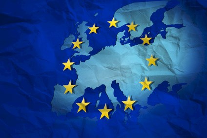 European flag on the creased paper © bunyos - Fotolia.com